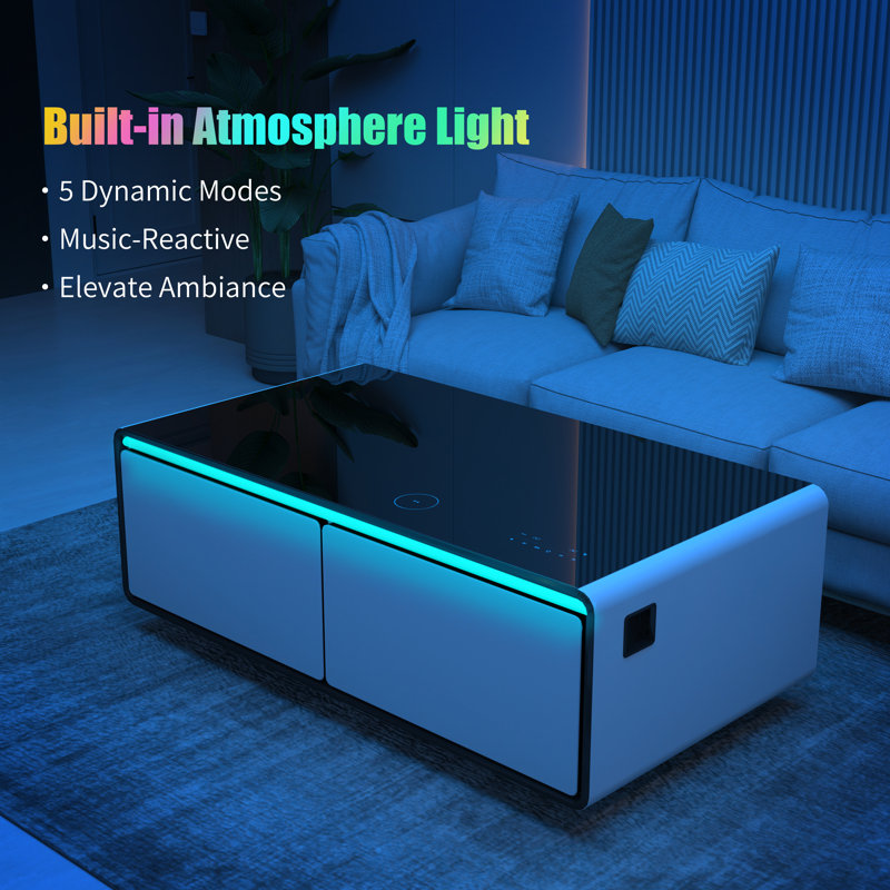 Livtab Smart Coffee Table with Fridge and Speakers & Reviews Wayfair